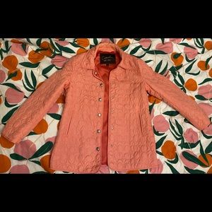 Pink Coat by coach. It’s nice and light weight.